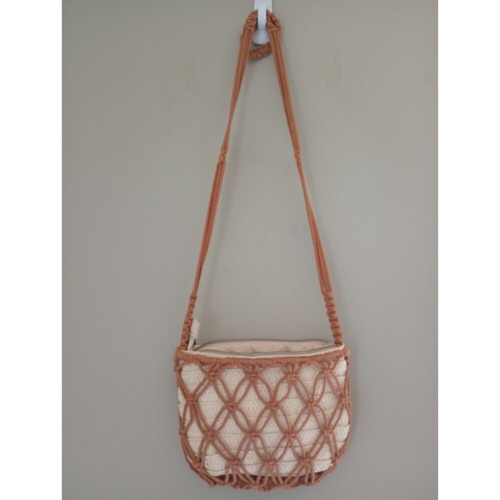 Universal Thread Macrame Crossbody Bag with Zipper Closure